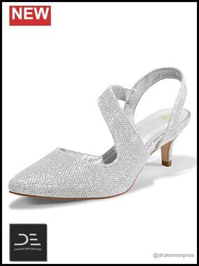 Women's Kitten Heel Slingback Pumps - 2 Inch Low Heels
